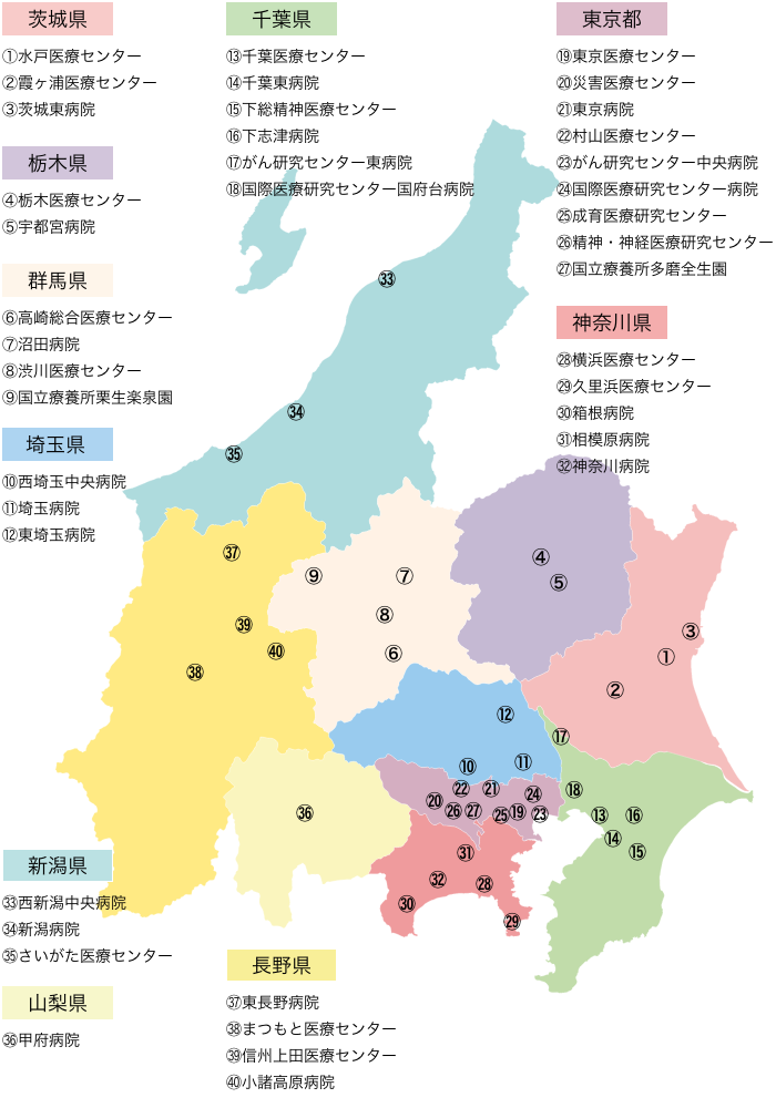 会員施設の地図